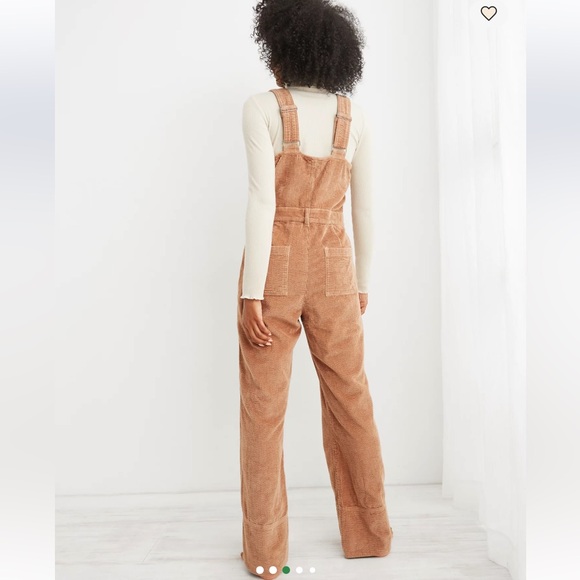 Aerie Corduroy Kick Flare Overall Womens Large Tan - Picture 2 of 12